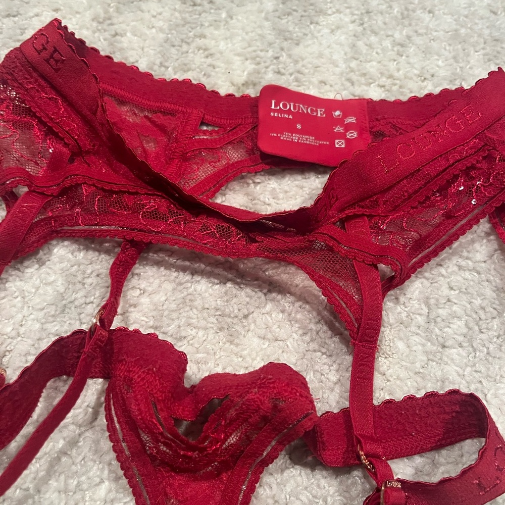 Elegant Red Lace Lingerie Set - image 2